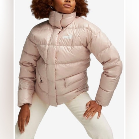 PUMA Style Down Shiny Puffer Jacket Pink