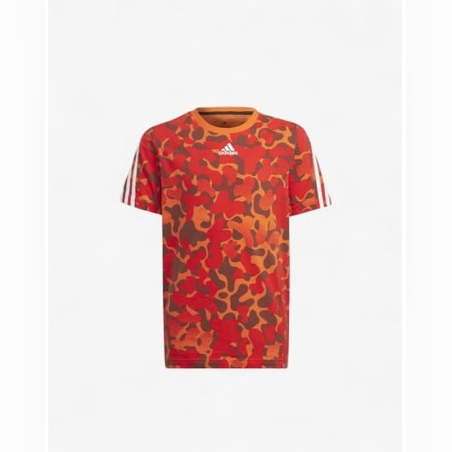 ADIDAS Camo 3-Stripes Tee Orange