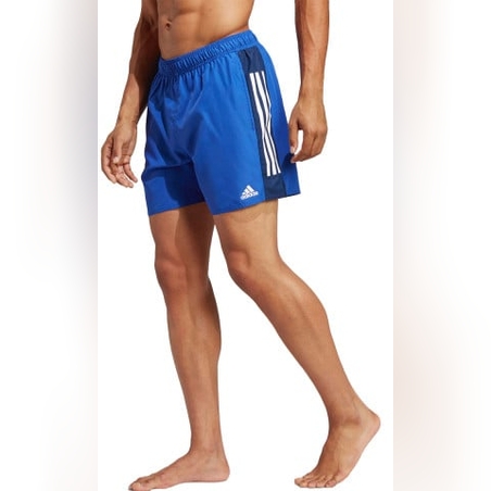 ADIDAS Short Length Colorblock 3-Stripes Swim Shorts Blue