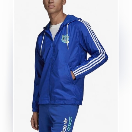 ADIDAS Originals Graphic Stoked Fish Windbreaker Blue