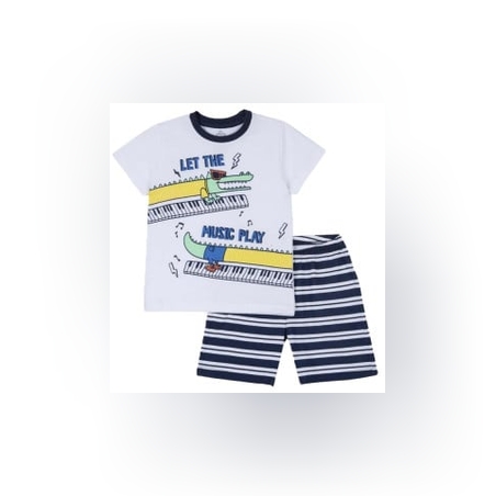 CHICCO Boys Shorts And Tee Set White/Blue