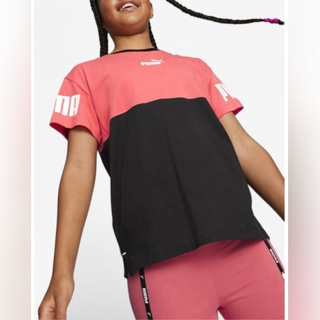 PUMA Power Colorblock Tee Pink/Black