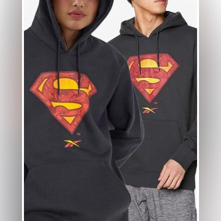 REEBOK x DC Superman Unisex Hoodie Dark Grey