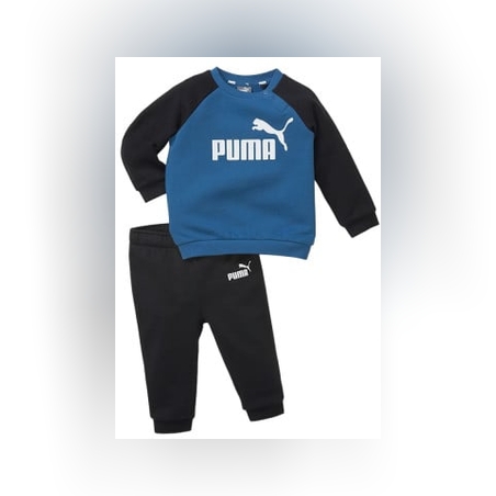 PUMA Minicats Essentials Raglan Jogger Set Blue/Black