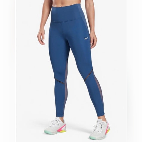 REEBOK Ts Lux Perform Perforated Leggings Blue