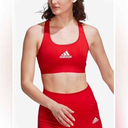 ADIDAS Powerreact Training Medium-Support Bra Red