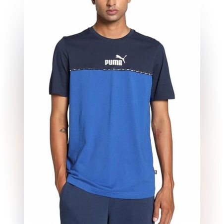 PUMA Essentials Block Tape Tee Blue