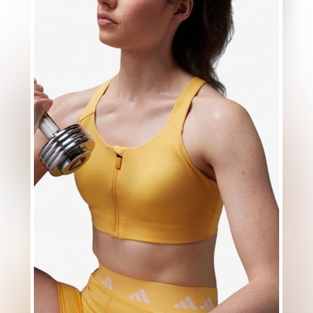 ADIDAS Tailored Impact Luxe High-Support Zip Bra Yellow