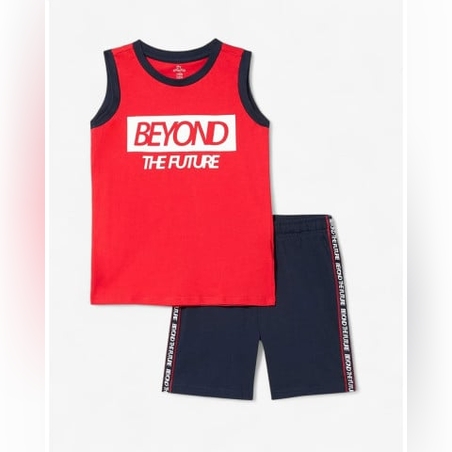 CHICCO Boys Shorts And Tank Top Set Medium Red
