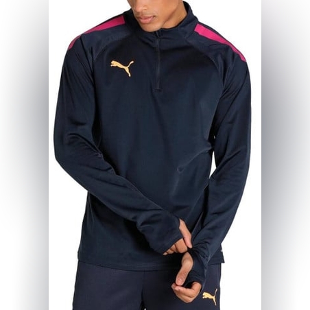 PUMA ТeamLiga Quarter-Zip Football Top Navy