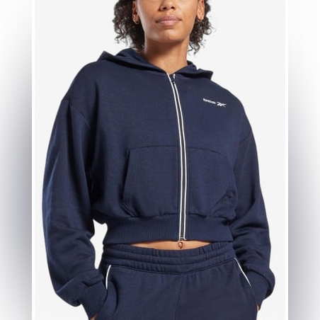 REEBOK Identity French Terry Full-Zip Hoodie Blue