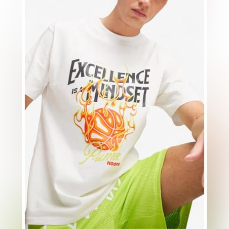 PUMA Showtime Hoops Excellence Basketball Tee White