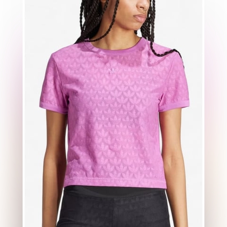 ADIDAS Originals Monogram Lace Crop Tee Purple