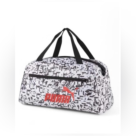 PUMA Phase All Over Printed Sports Bag White/Black