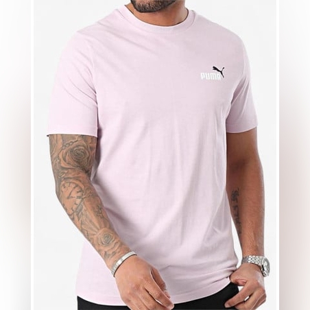 PUMA Essentials+ 2 Colour  Logo Tee Purple