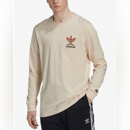 ADIDAS Graphic Fun Long Sleeve Tee Beige