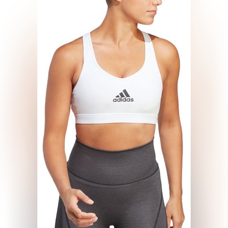 ADIDAS PowerReact Training Medium Support Bra White
