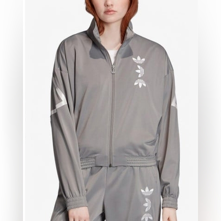 ADIDAS Large Logo Track Jacket Charcoal Solid Grey/White