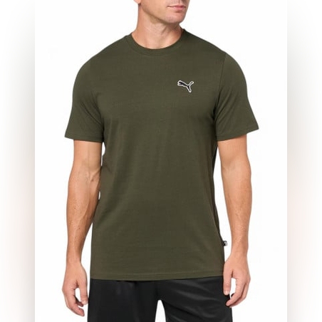 PUMA Essentials Taped Tee Dark Olive