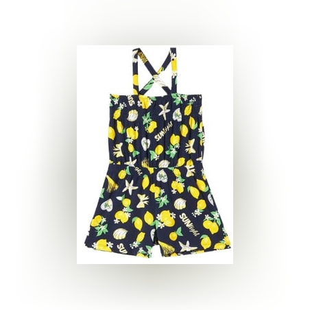 CHICCO Girls Short Dungarees Blue Printed