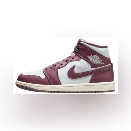 NIKE Air Jordan 1 Mid Shoes Mauve/White