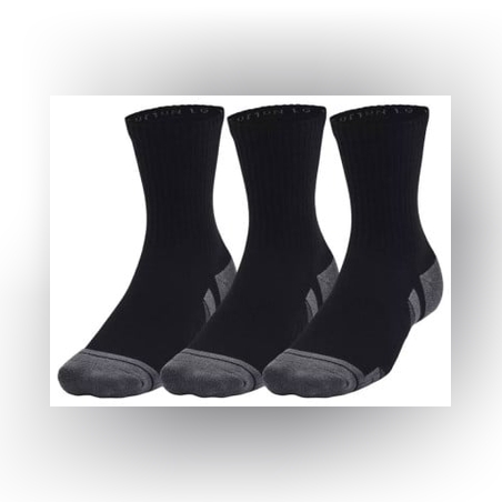 UNDER ARMOUR 3-Packs Performance Cotton Mid Socks Black