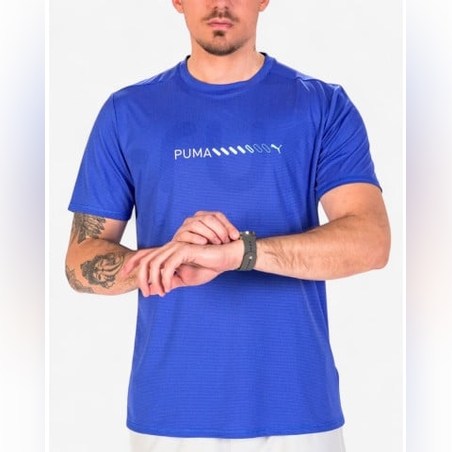 PUMA Run Favourite Logo Tee Blue