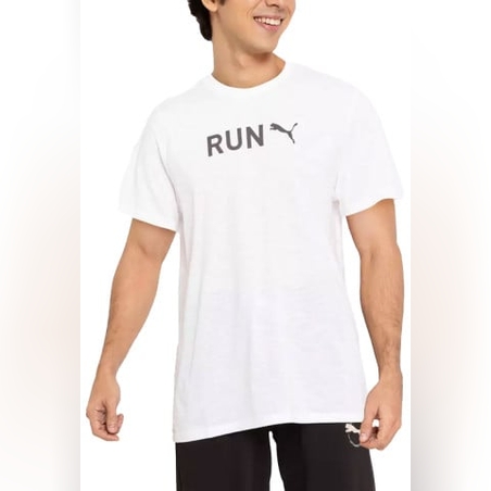 PUMA Run Graphic Tee White