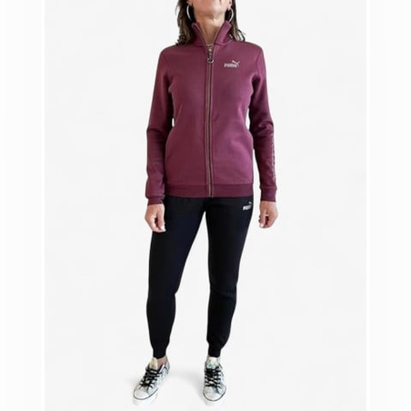 PUMA Bronze Full-Zip Tracksuit Burgundy/Black