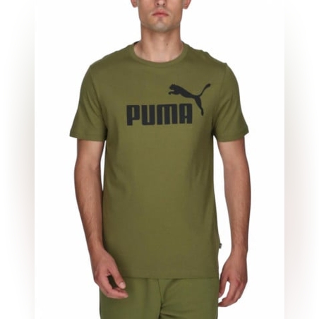 PUMA Essentials Logo Tee Olive Green