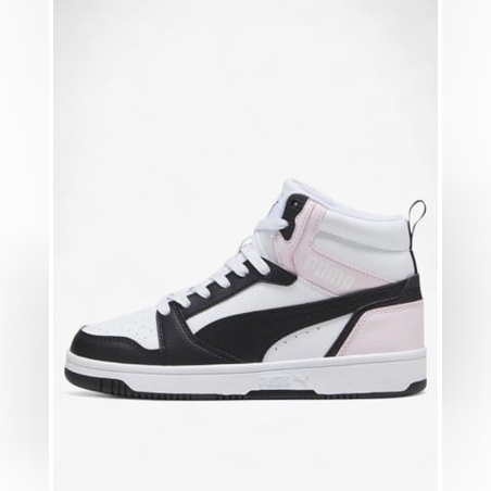 PUMA Rebound V6 Mid Shoes White/Black/Pink