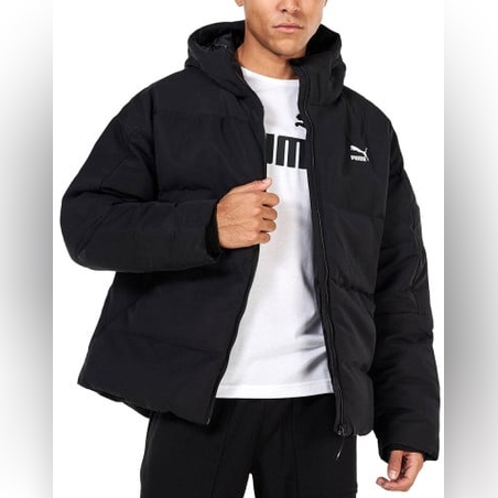 PUMA Down Puffer Full-Zip Hooded Jacket Black