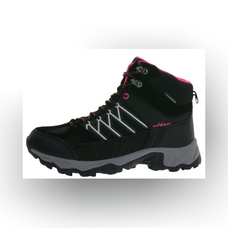 BLACK CREVICE Trekking High-Cut Waterproof Shoes Black/Pink