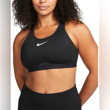 NIKE Dri-FIT Swoosh High-Support Unpadded Bra Black
