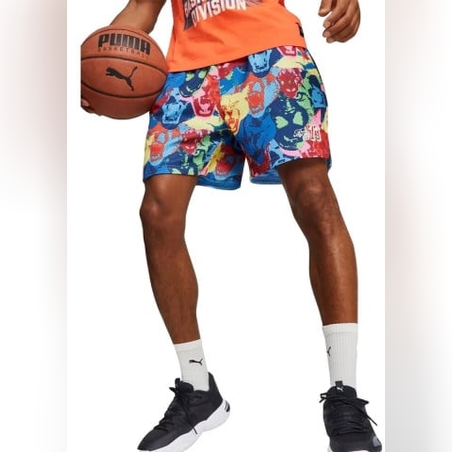 PUMA Franchise All Over Printed Basketball Shorts Multicolor