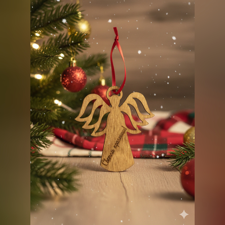 Висулка за елха с пожелание 