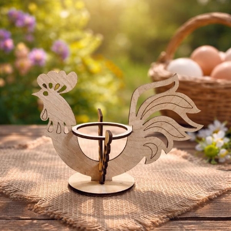 Дървен петел – поставка за яйце