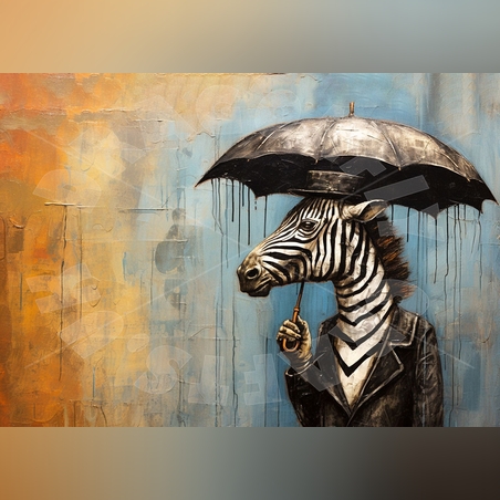 Зебра с чадър А3 Dragonfly Crafts