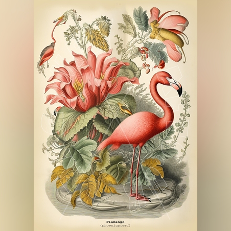 Фламинго картина А3 Dragonfly Crafts