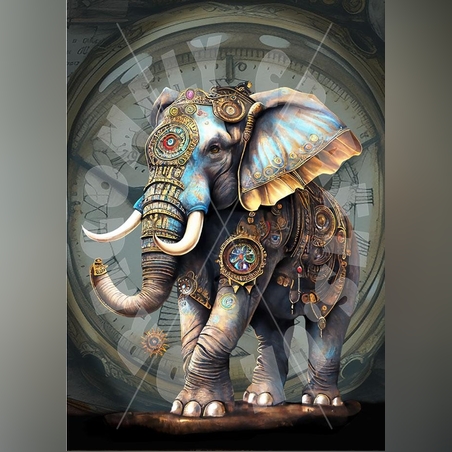 Стиймпънк Слон -3 А3 Dragonfly Crafts