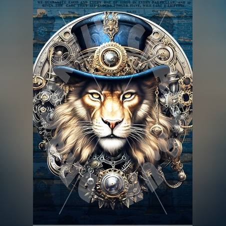 Стиймпънк Лъв -2 А3 Dragonfly Crafts