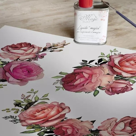 Хартия за трансфер Magic paint Флора Светли рози