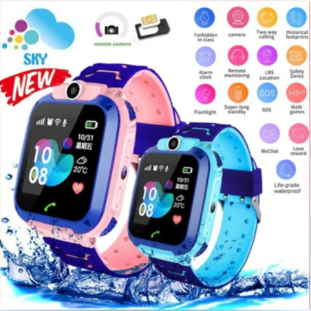 Водоустойчив детски 2G смарт часовник с вградена камера за безопасност и забавление
