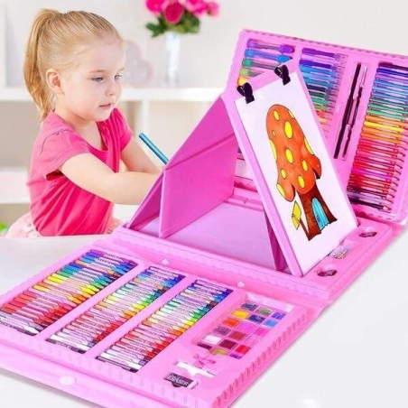 Детски комплект за рисуване в куфар от 208 части – пълен набор за творчество