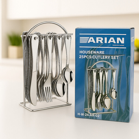 Комплект прибори за хранене ARIAN, 25 части, стилен и издръжлив