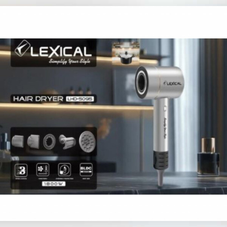 Сешоар за коса Lexical LHD‑5095 Turbo Force, мощен и компактен, с BLDC мотор и йонизираща функция