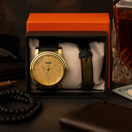 Елегантен кварцов часовник с гривна в подаръчна кутия – стилен подарък