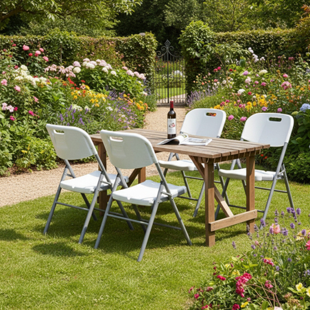 Комплект 4 броя сгъваеми кетъринг столове за градина и събития
