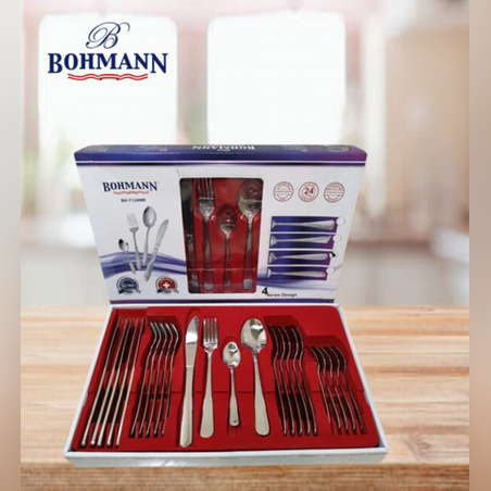 Комплект прибори за хранене 24 ч. Bohmann – неръждаема стомана с кутия за съхранение