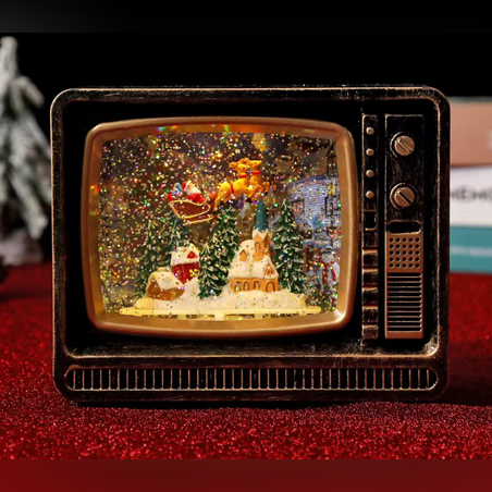 Коледен ретро телевизор – стилна коледна декорация с носталгично излъчване